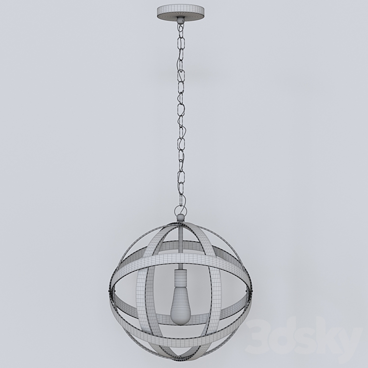 metal sphere Pendant light 3D model