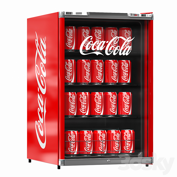 Coca-Cola Beverage Refrigerator - Mini Fridge - Kitchen appliance - 3D model