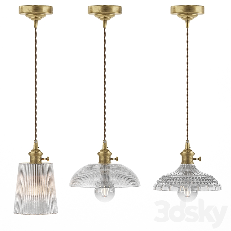 Vintage Textured Glass Pendant Lights Pendant light 3D model
