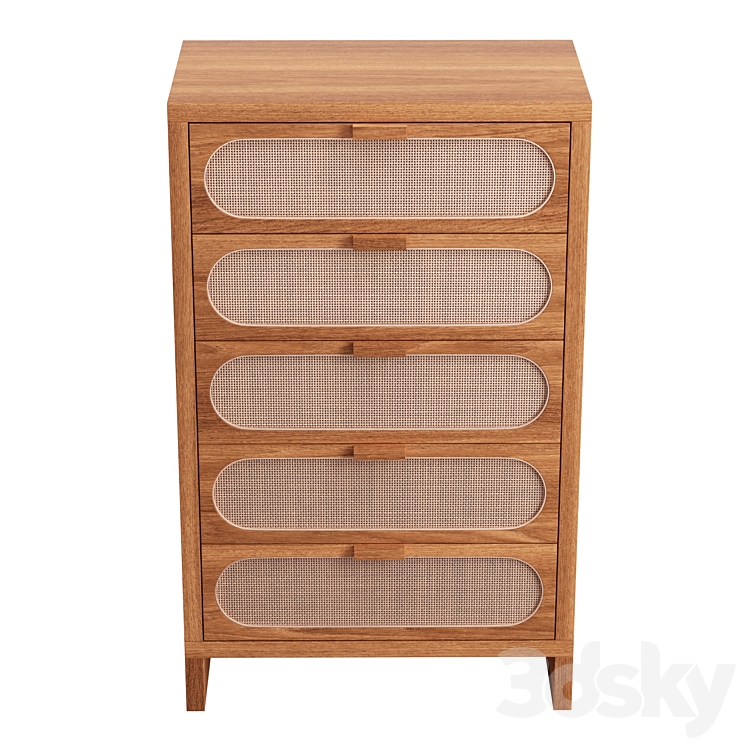 Alder Tall 5Drawer Dresser Sideboard & Chest of drawer 3D model