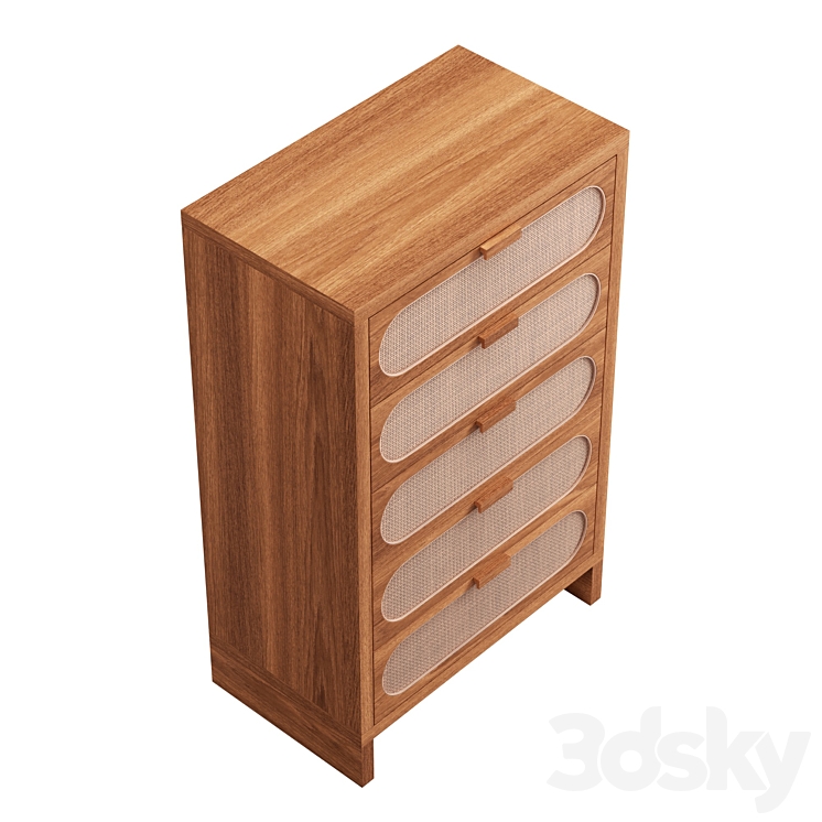 Alder Tall 5Drawer Dresser Sideboard & Chest of drawer 3D model