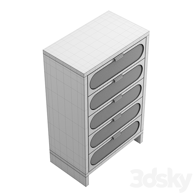 Alder Tall 5Drawer Dresser Sideboard & Chest of drawer 3D model