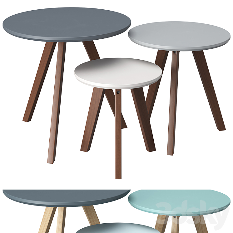 Set of 3 Orion side tables Table 3D model