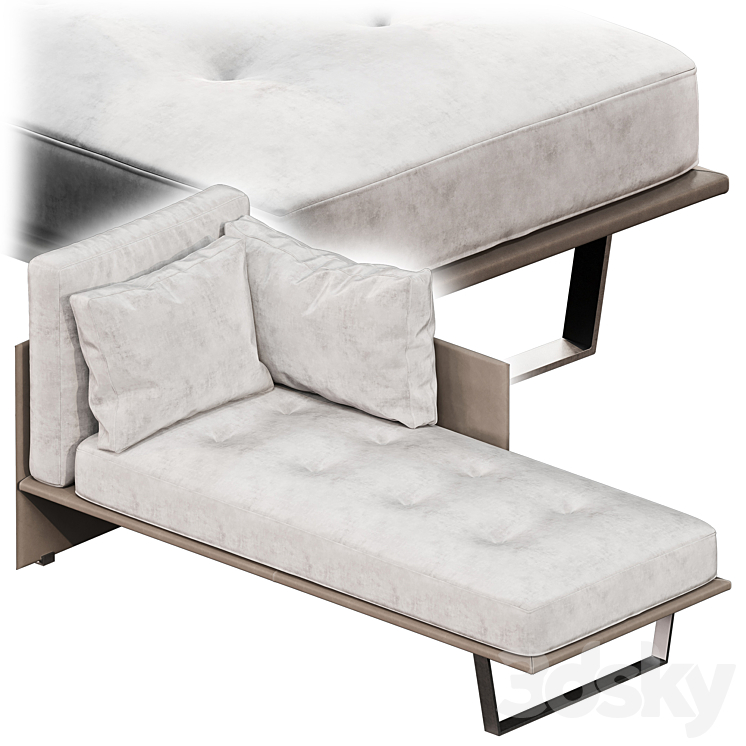 Luggage Chaise Longue Minotti Other soft seating 3D model