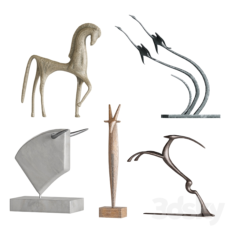 Abstract Animal Sculptures 02 - Sculpture - 3D model