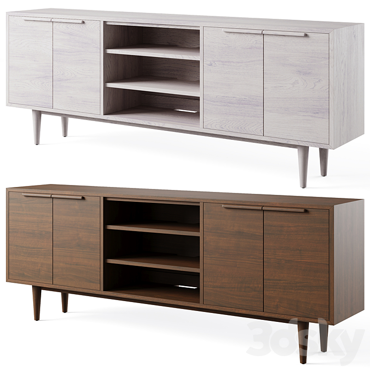 Tate 80 Media Console by Crate and Barrel Console 3D model