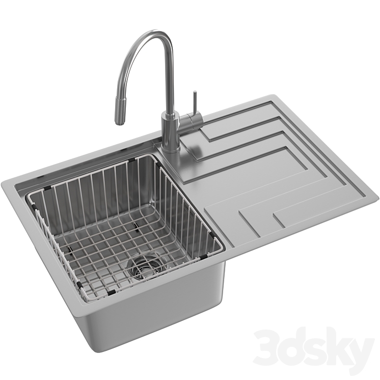 OMOIKIRI MIZU 78 IN and OMOIKIRI TAMURA BN - Sink - 3D model