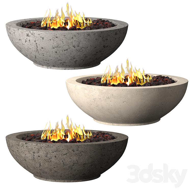 IXTAPA ROUND FIRE TABLE Fireplace 3D model