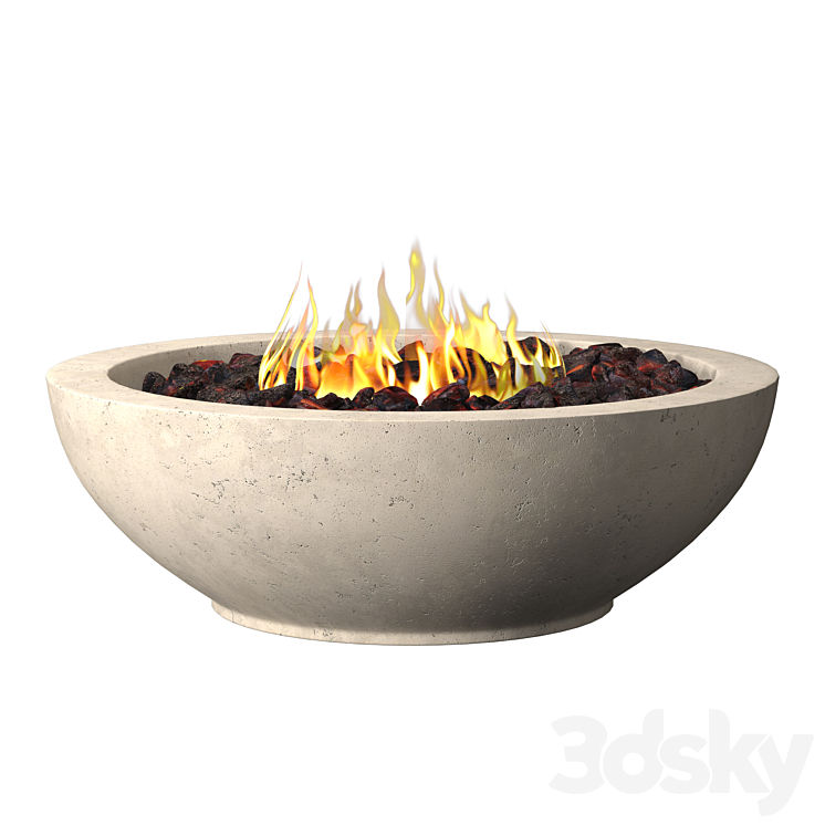 IXTAPA ROUND FIRE TABLE Fireplace 3D model
