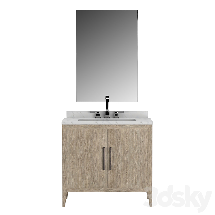 FRENCH CONTEMPORARY SINGLE VANITY 3D model