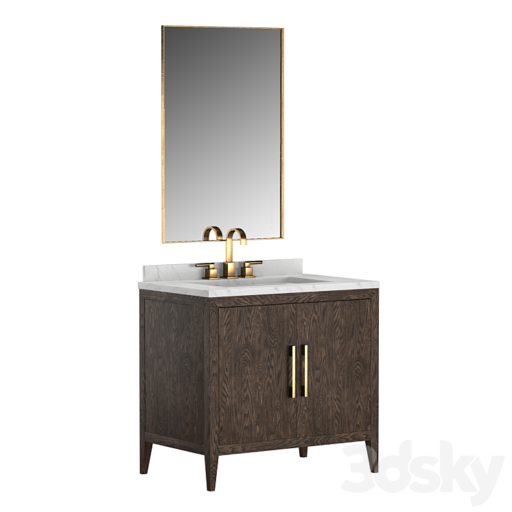 FRENCH CONTEMPORARY SINGLE VANITY 3D model