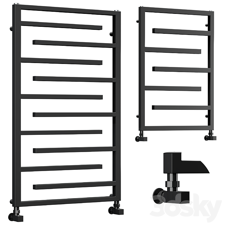 Arezzo Anthracite 1380 x 600mm Designer Towel Rail Towel rail 3D model