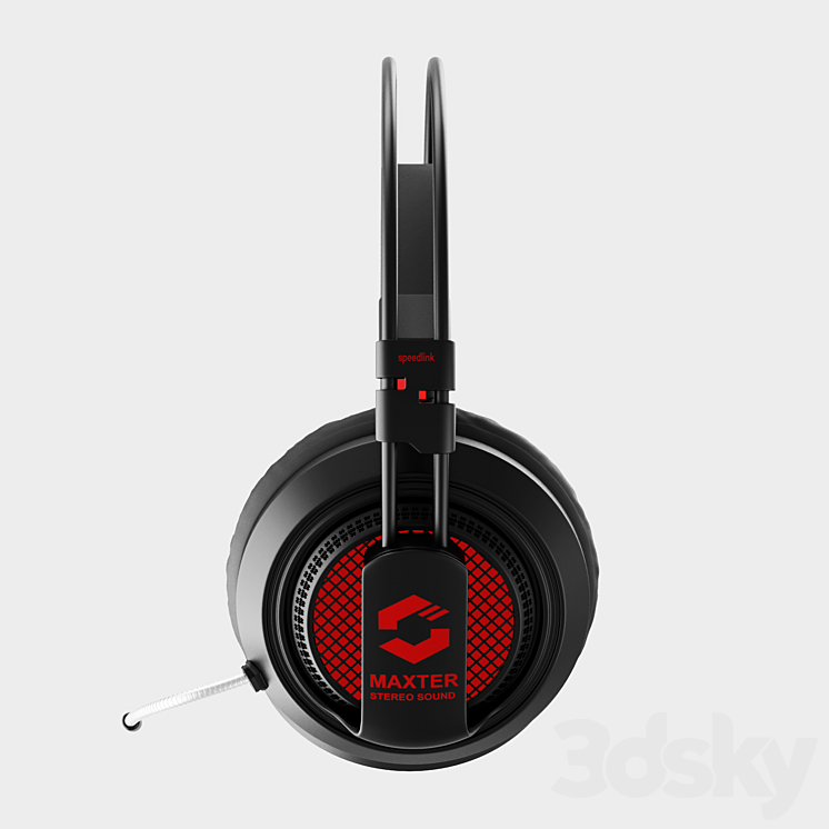 MAXTER Stereo Gaming Headset Audio tech 3D model
