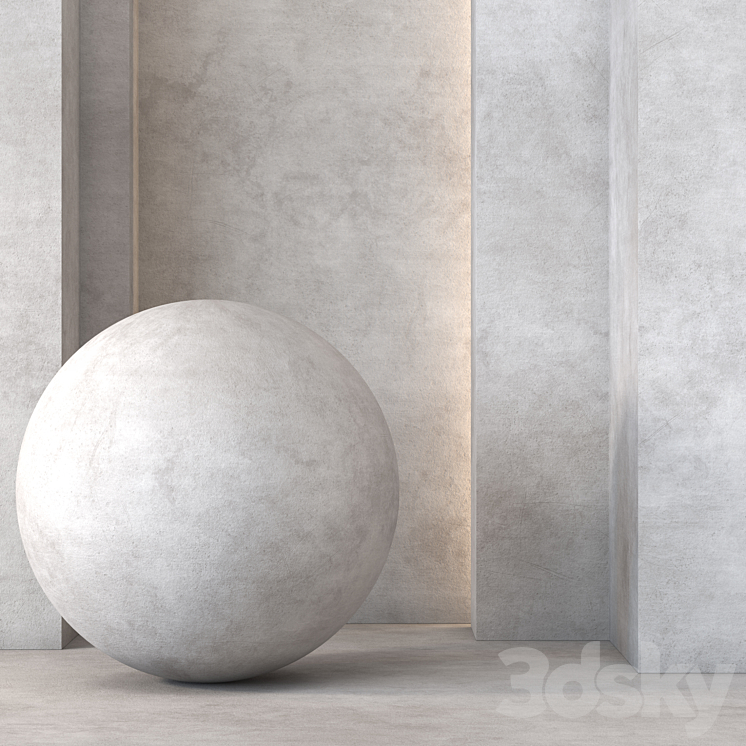 Micro Cement Texture 4K - Seamless - 3 Color - Wall covering - 3D model