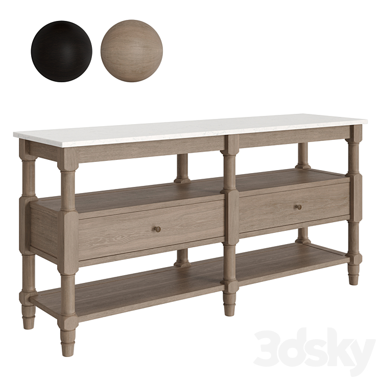 Pottery Barn Alexandra Marble Console Table Console 3D model
