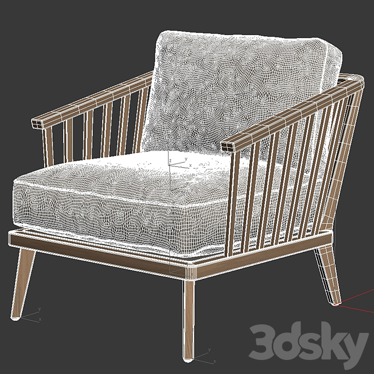 Four Hands Ariel Chair Thames Coal Arm chair 3D model