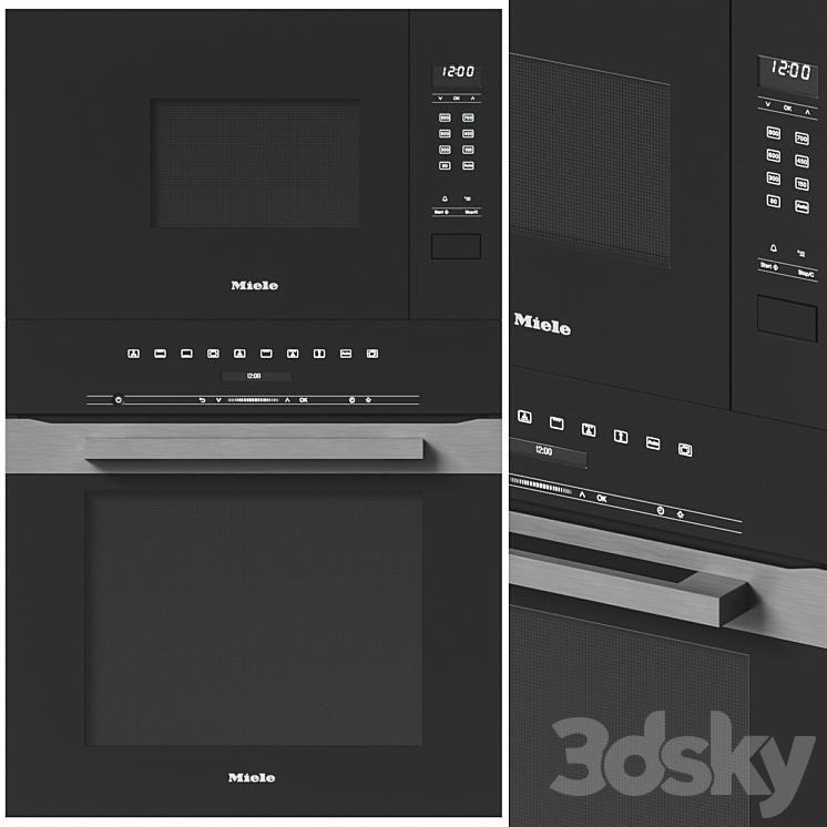 Miele oven and microwave Kitchen appliance 3D model