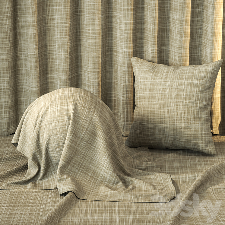 Linen Fabric Collection Texture 4K - Seamless - 5 Color - Fabric - 3D model