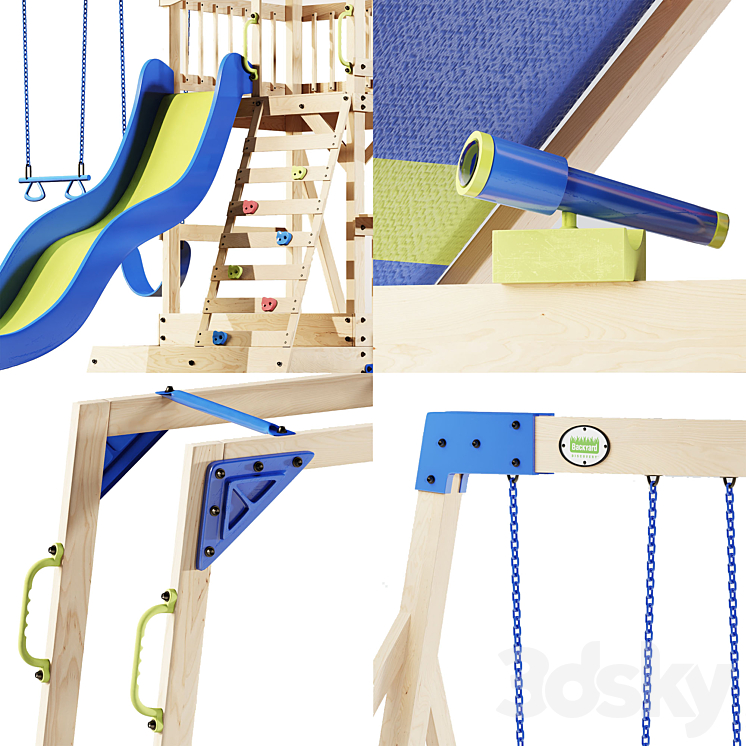 backyard discovery beach front swing set Playground 3D model