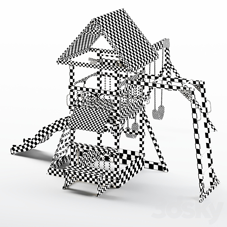 backyard discovery beach front swing set Playground 3D model