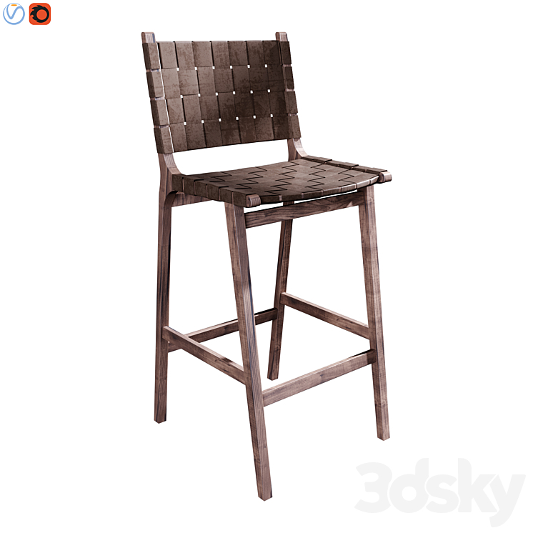 Fenton Woven Leather Bar & Counter Stools Chair 3D model