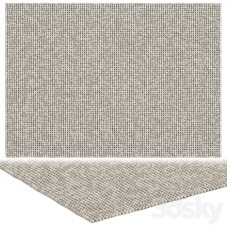 Zane EcoFriendly Handwoven Textured Rug Carpets 3D model