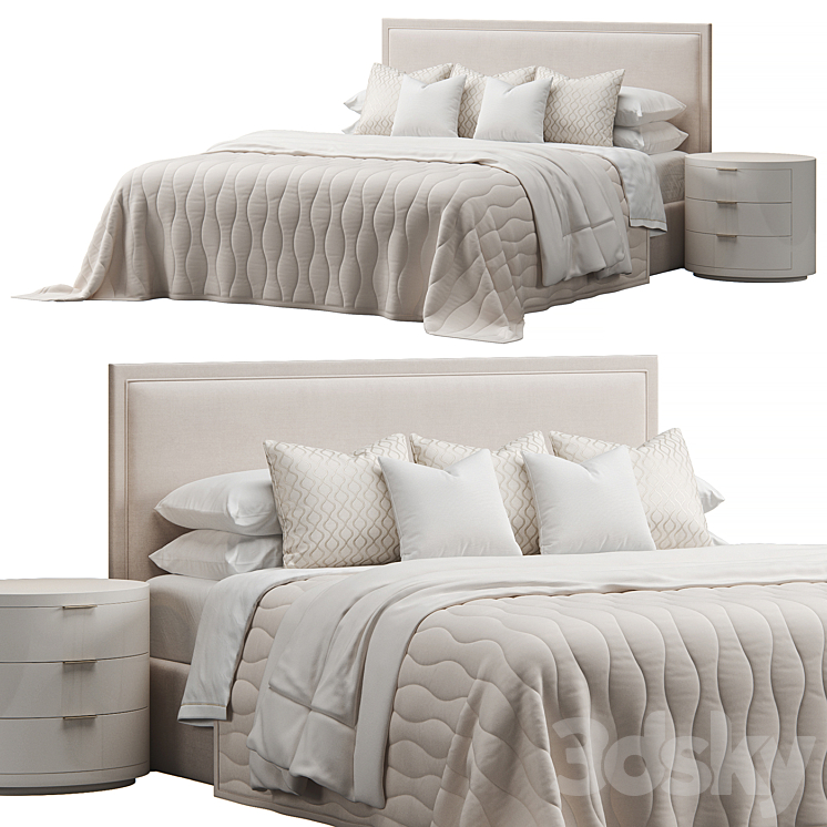Rectangular Headboard Bed by FISCHER FURNITURE - Bed - 3D model