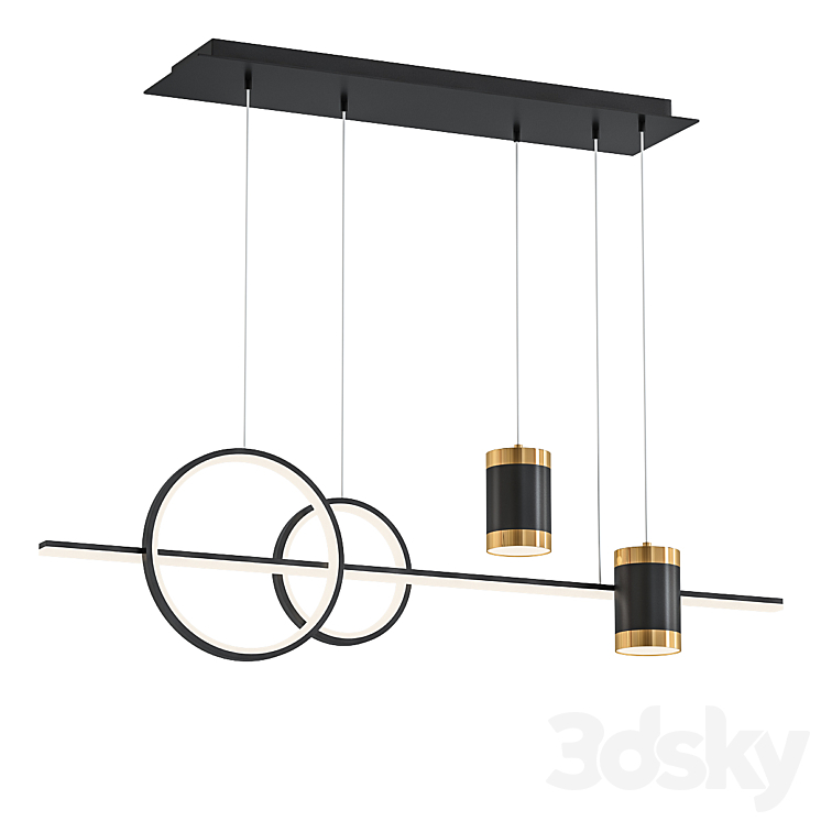 Geometric Black Kitchen Island light Starry Pendant light 3D model