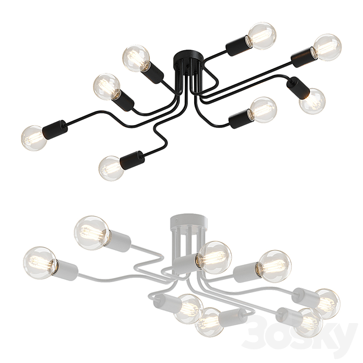 Chandelier VITALUCE Amigo 8xE27 - Ceiling lamp - 3D model