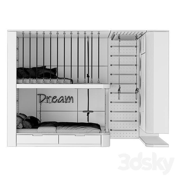 Childrens furniture set 29 Full furniture set 3D model