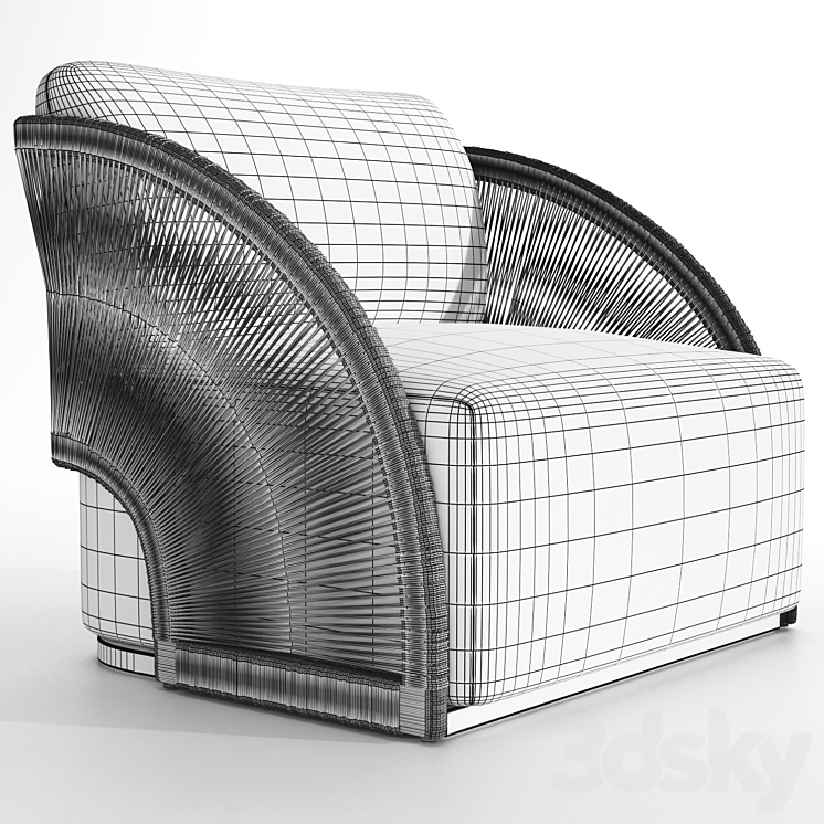 pavona lounge chair RH Arm chair 3D model