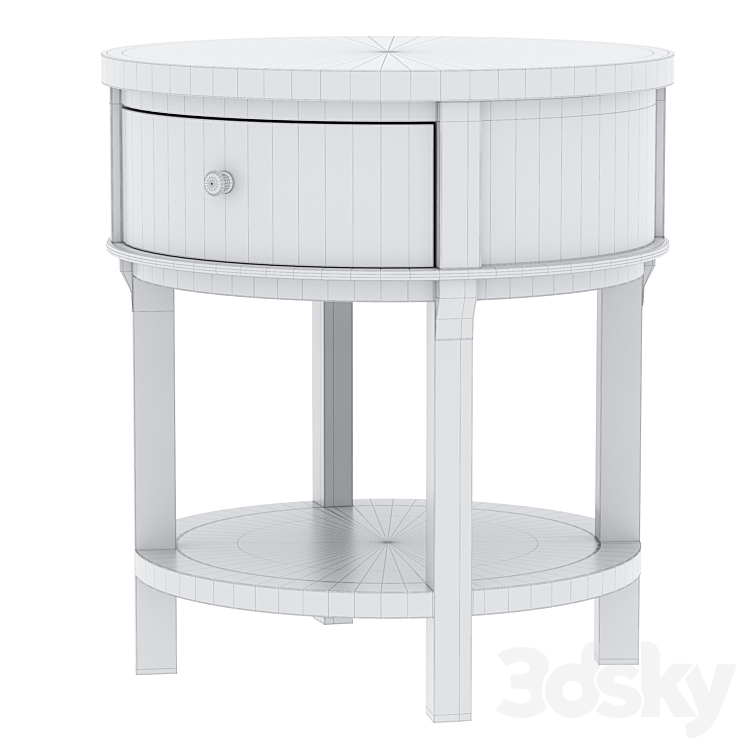 Toulouse 23" Round Nightstand Sideboard & Chest of drawer 3D model