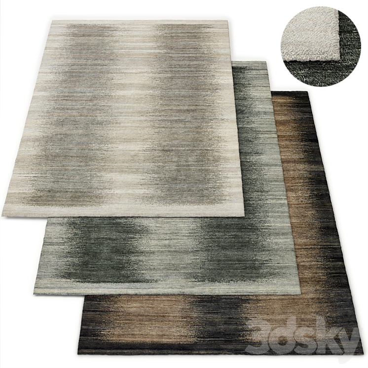 Shahi HandKnotted Wool Rug Restoration Hardware Carpets 3D model