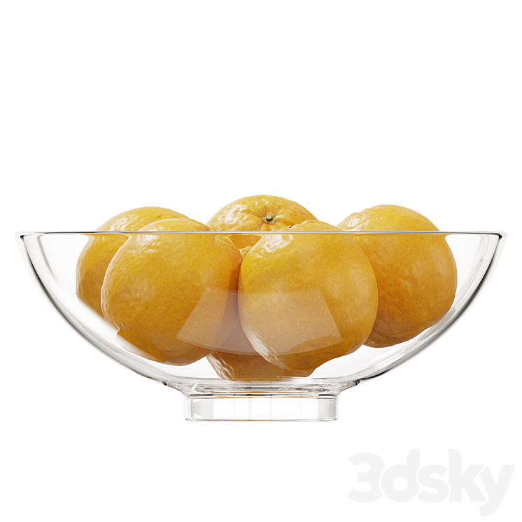 Glass footed fruit bowl set 17 Food and drinks 3D model