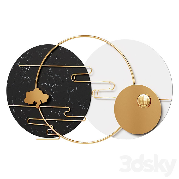 Wall Mural Modern Round Metal Wall Decor Geometric Decorative Wall Art