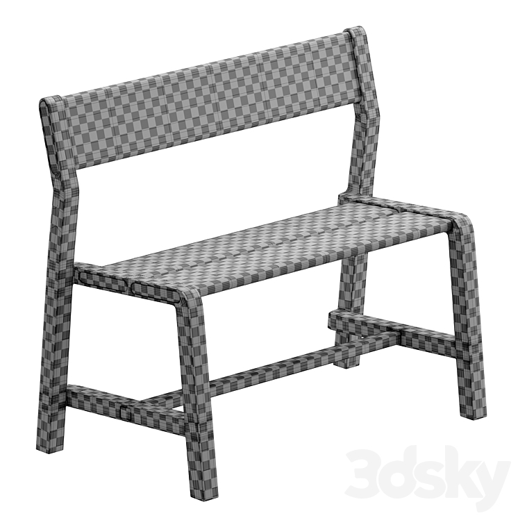 Ikea Ypperling bench Table + Chair 3D model