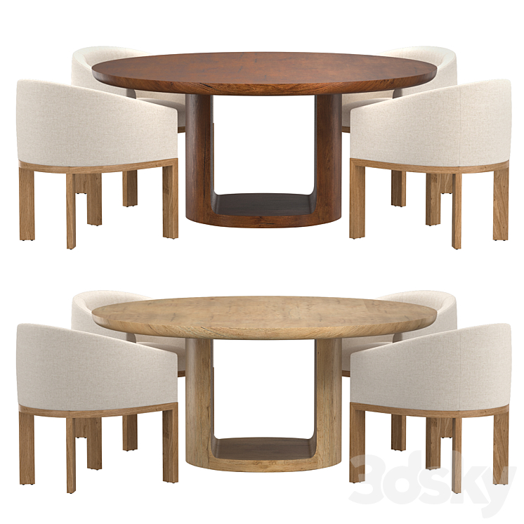OSLO OPEN ROUND DINING TABLE FABIAN CHAIR Table + Chair 3D model
