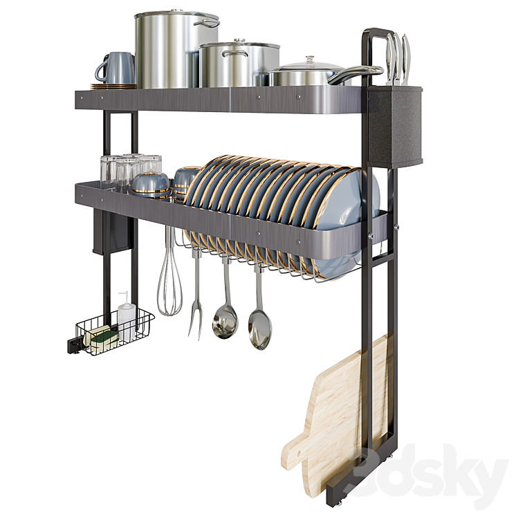 Drying Dish Rack(Kitchen Accessories 04) - Tableware - 3D model