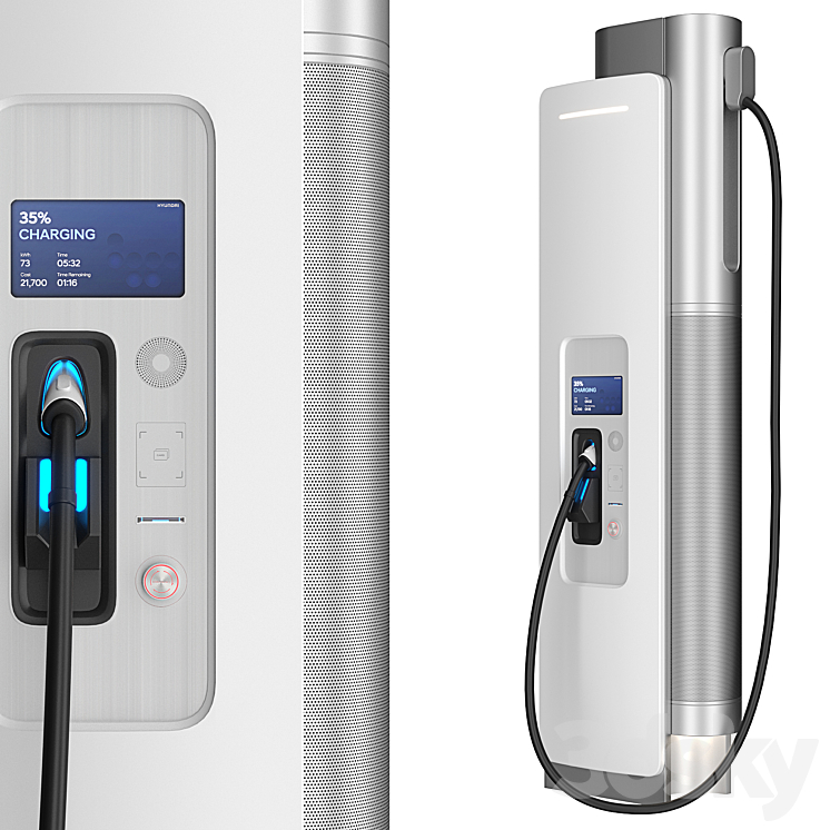 HYUNDAI EV Ultra Fast Charger - Urban environment - 3D model