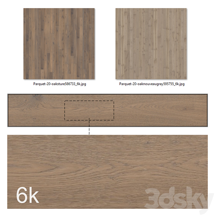 Parquet set 20 - Bundle - 2 Types of oak / 6k textures - Floor