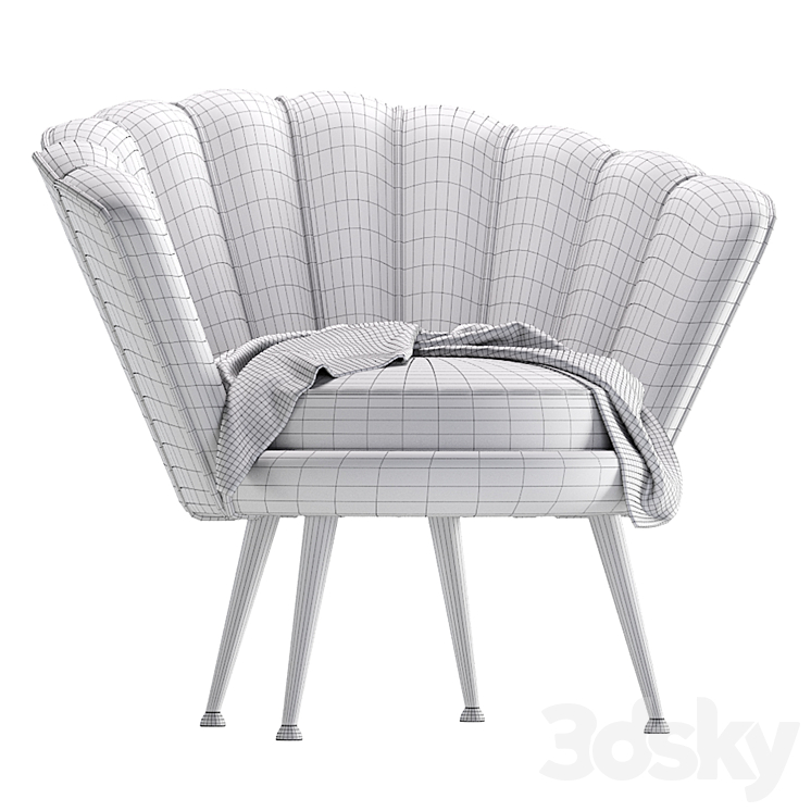 Armchair ROSE by Cazarina Interiors 3 Colors Version/Кресло РОУЗ - 3D model