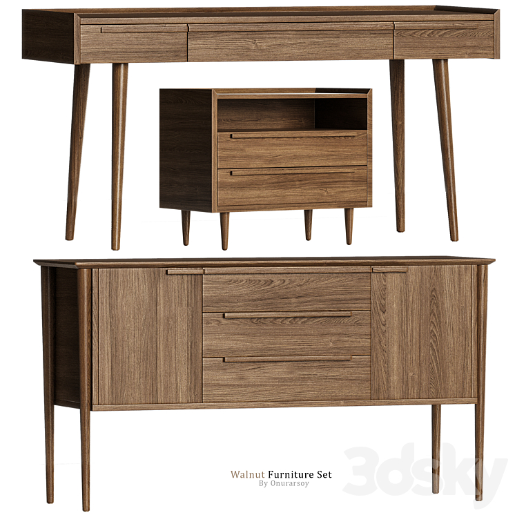 Crate & barrel Tate Walnut Desk & Sideboard & Nightstand Furniture