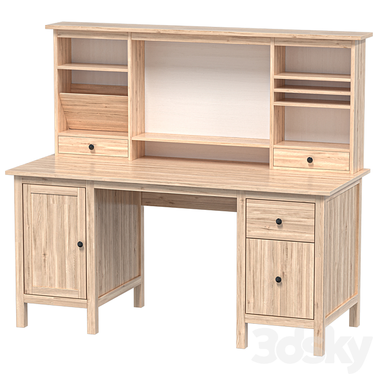IKEA HEMNES Desk with extension Table 3D model