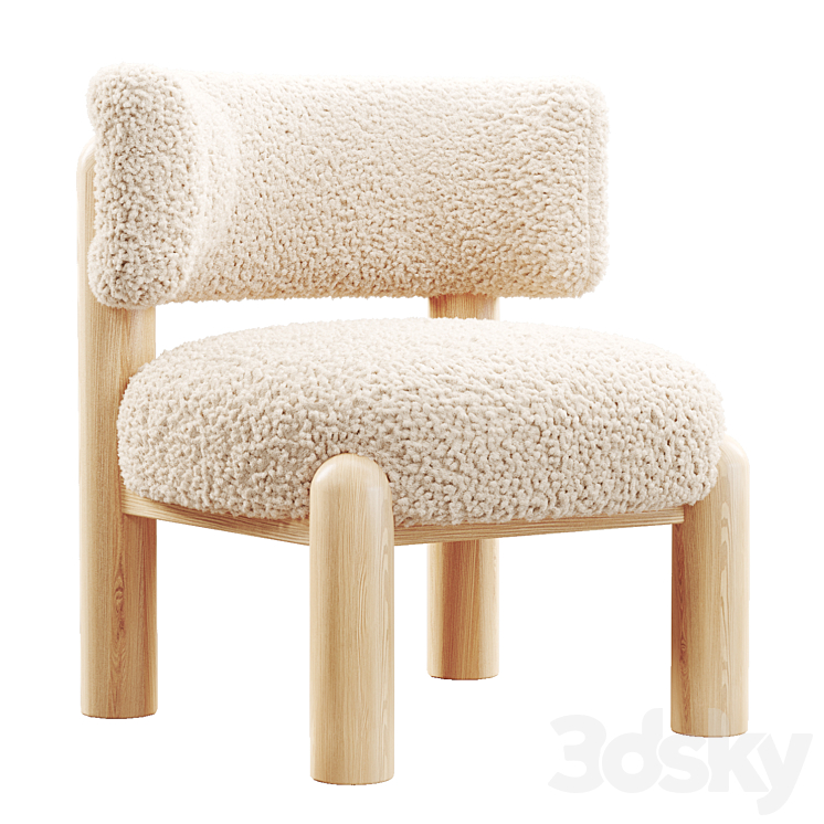 Harper Shearling Accent Chair - Arm chair - 3D model