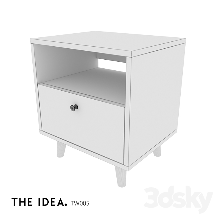 OM THEIDEA bedside table TWIN 005 Sideboard & Chest of drawer 3D model
