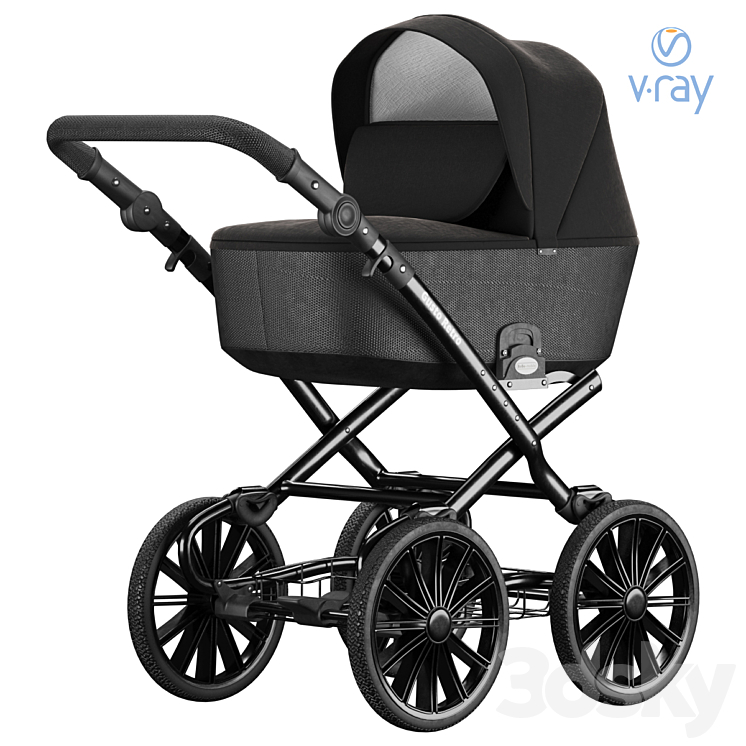Stroller BeBe-mobile Gusto Retro Deluxe - Miscellaneous - 3D model