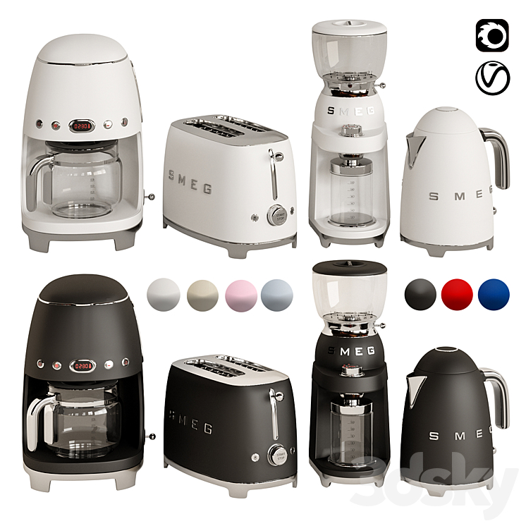 smeg coffee set 2 - Kitchen appliance - 3D model