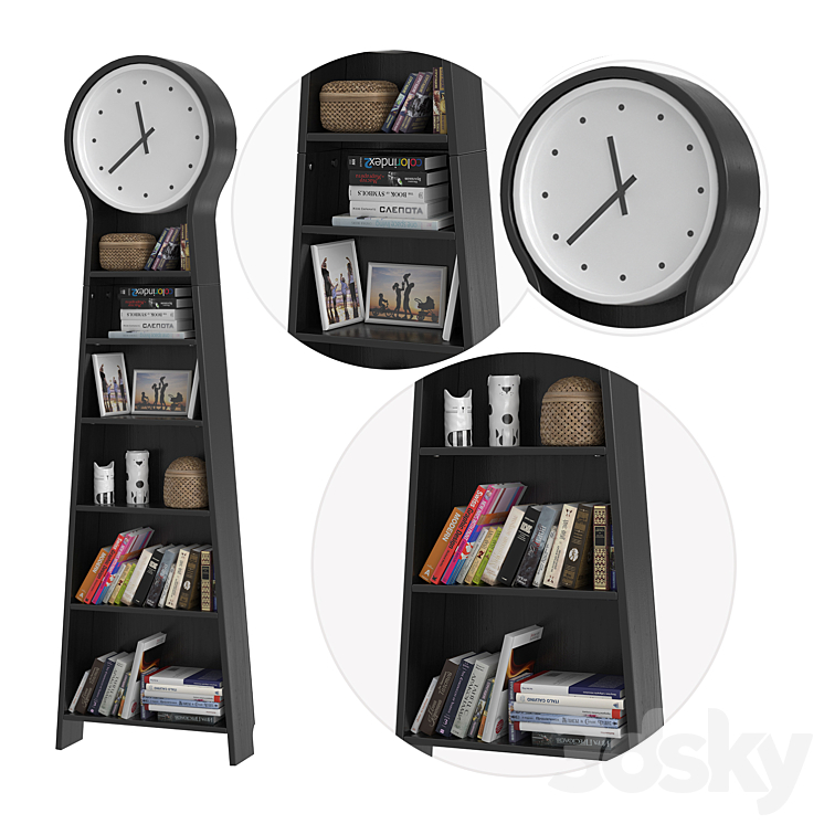 IKEA PS PENDEL grandfather clock black Rack 3D model