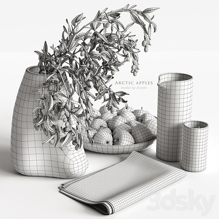 arctic apples Decorative set 3D model