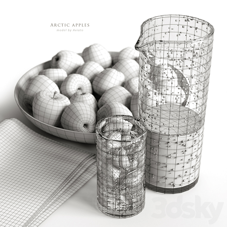 arctic apples Decorative set 3D model